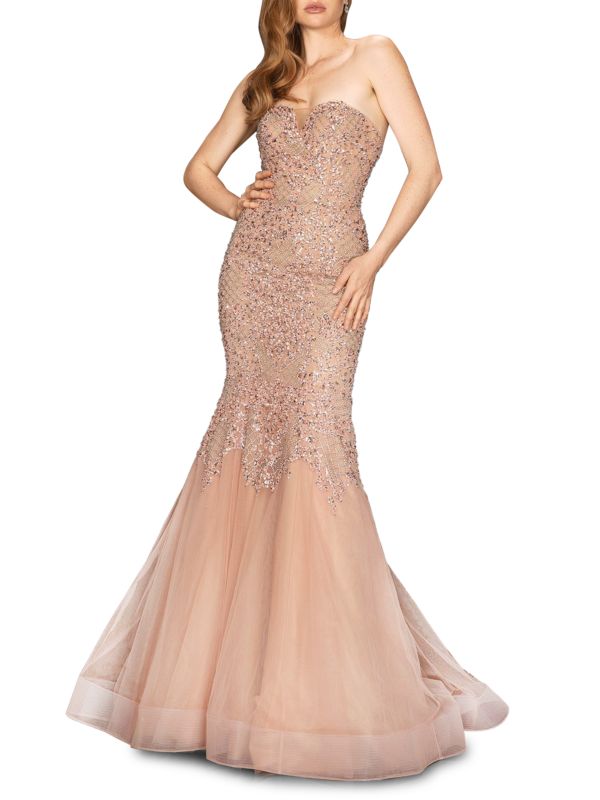 Terani Couture ?Beaded Sweetheart Trumpet Gown